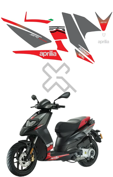 Aprilia SR 125 Sticker | Made in Premium Gloss Vinyl with FPF (Fade Protection Film), Waterproof, Pack of 1